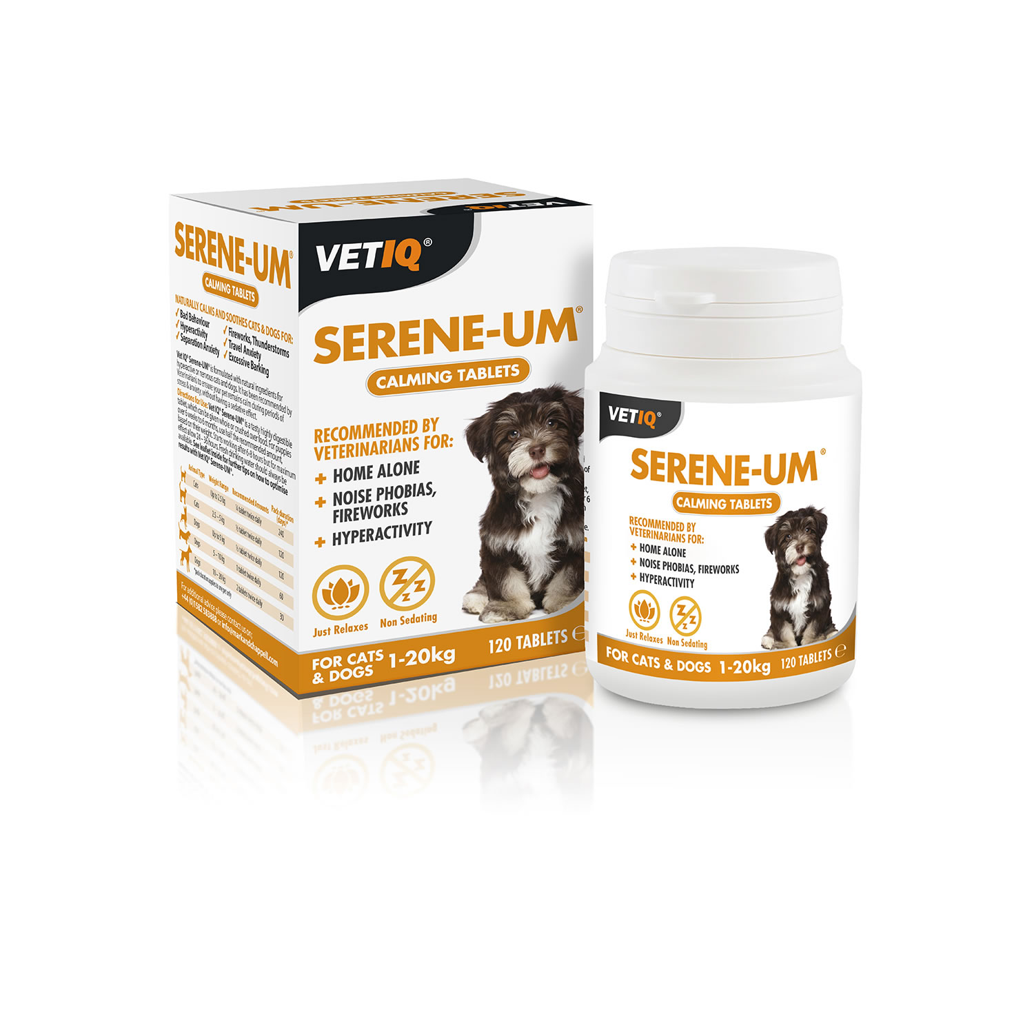 VETIQ SERENE-UM CALMING TABLETS FOR CATS & DOGS 1-20KG 120 PACK 1 - 20 KG X 120 PACK