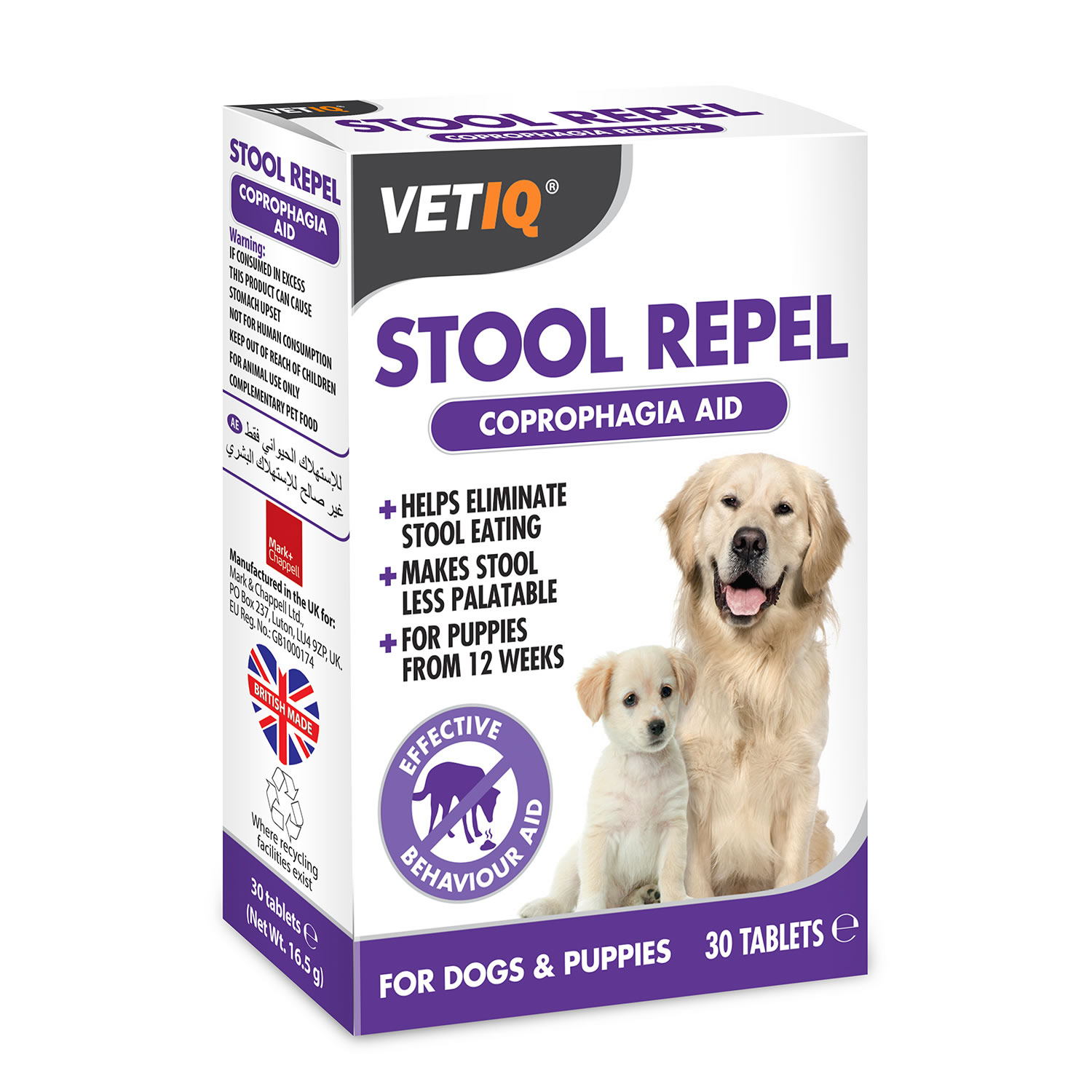 VETIQ STOOL REPEL TABLETS FOR DOGS & PUPPIES