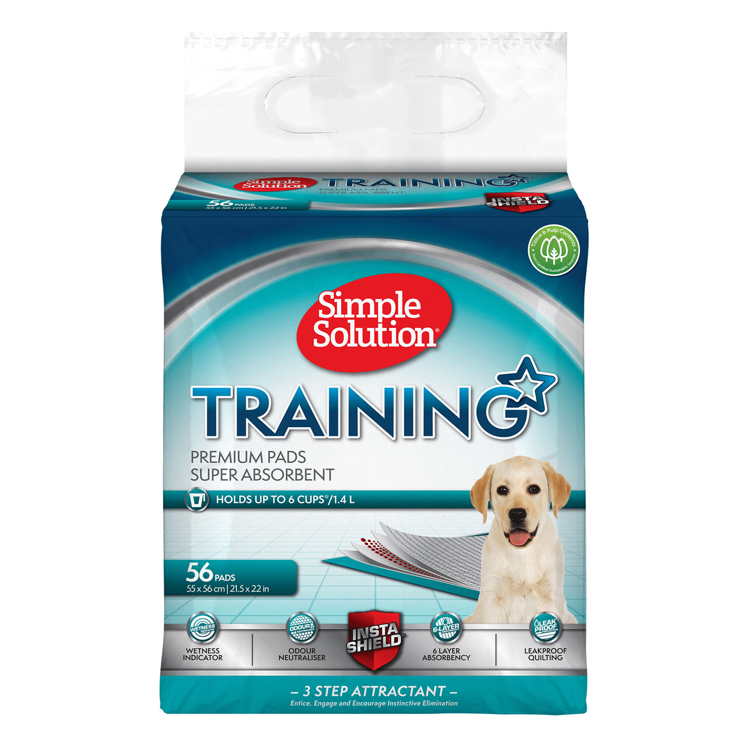 SIMPLE SOLUTION PREMIUM PUPPY TRAINING PADS 56 PACK 56 PACK