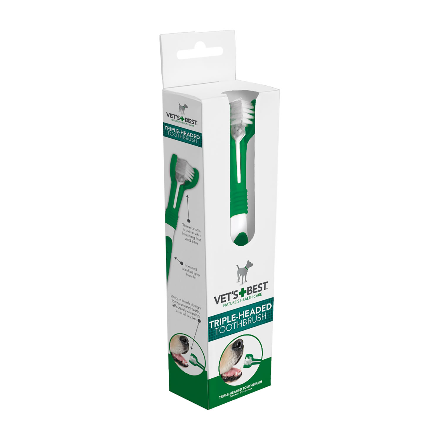 VETS BEST TRIPLE HEADED TOOTHBRUSH FOR DOGS totalfarmsupplies.co.uk