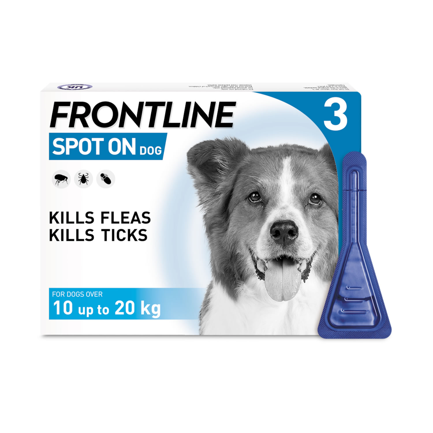 FRONTLINE SPOT ON FOR MEDIUM DOGS 10-20KG 3 PIPETTES 10-20 KG X 3 PIPETTE