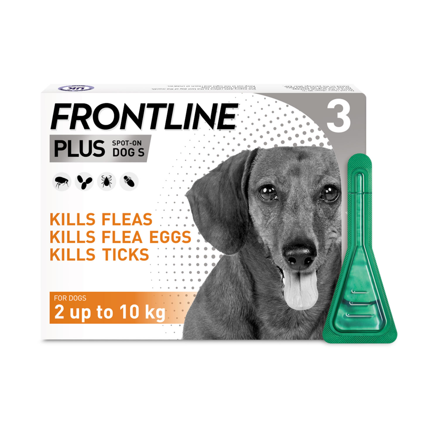 FRONTLINE PLUS SPOT ON FOR SMALL DOGS 2-10KG 3 PIPETTES 2 - 10 KG X 3 PIPETTES