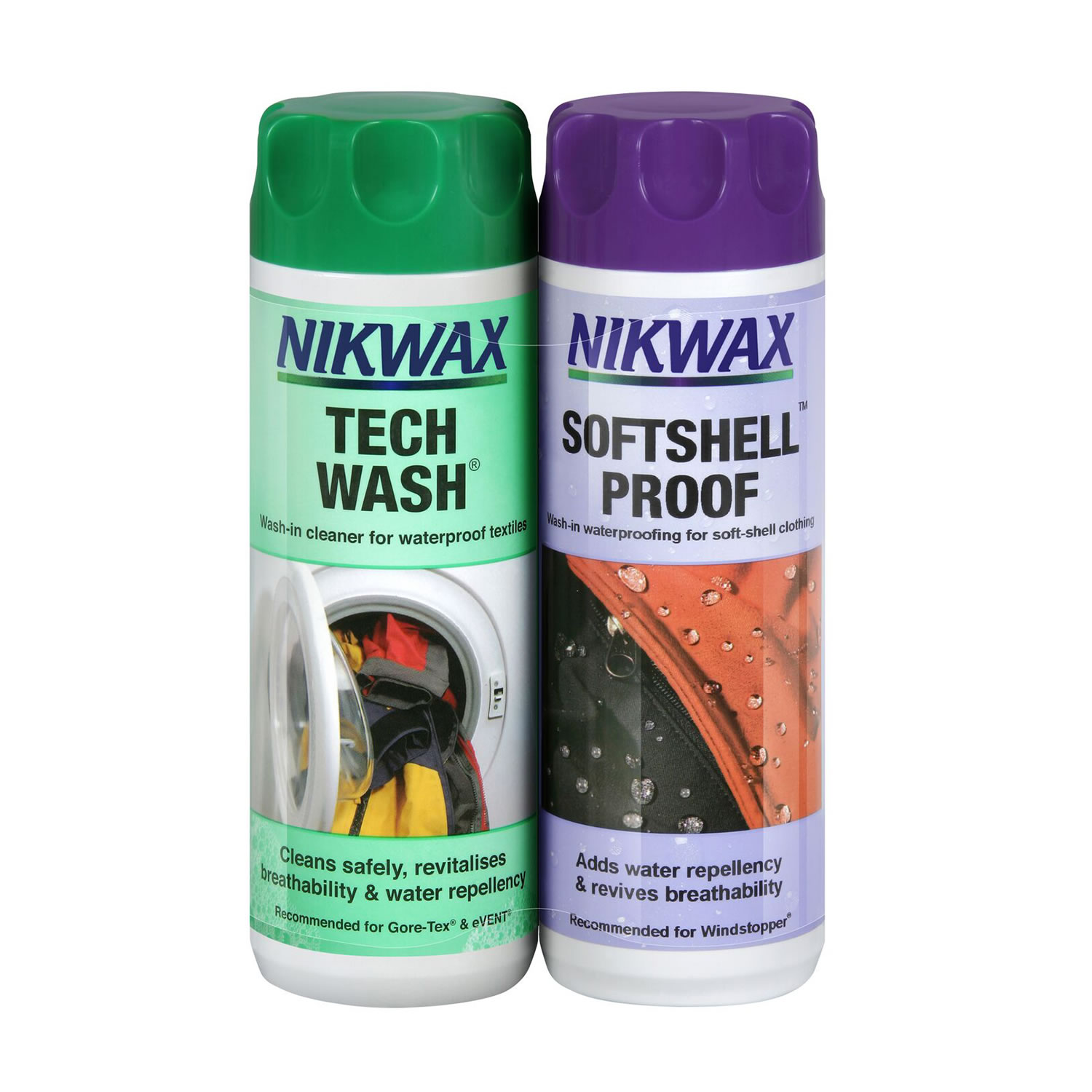NIKWAX TECH WASH/SOFTSHELL PROOF TWIN PACK 300 ML 300 ML 300 ML X TWIN PACK