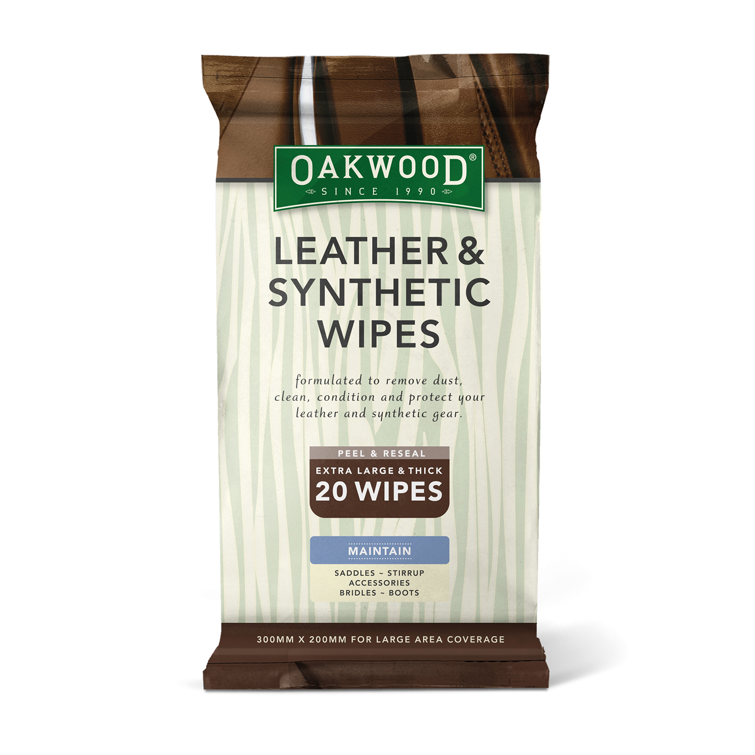 OAKWOOD LEATHER & SYNTHETIC WIPES 7 X 20 PACK 7 X 20 PACK