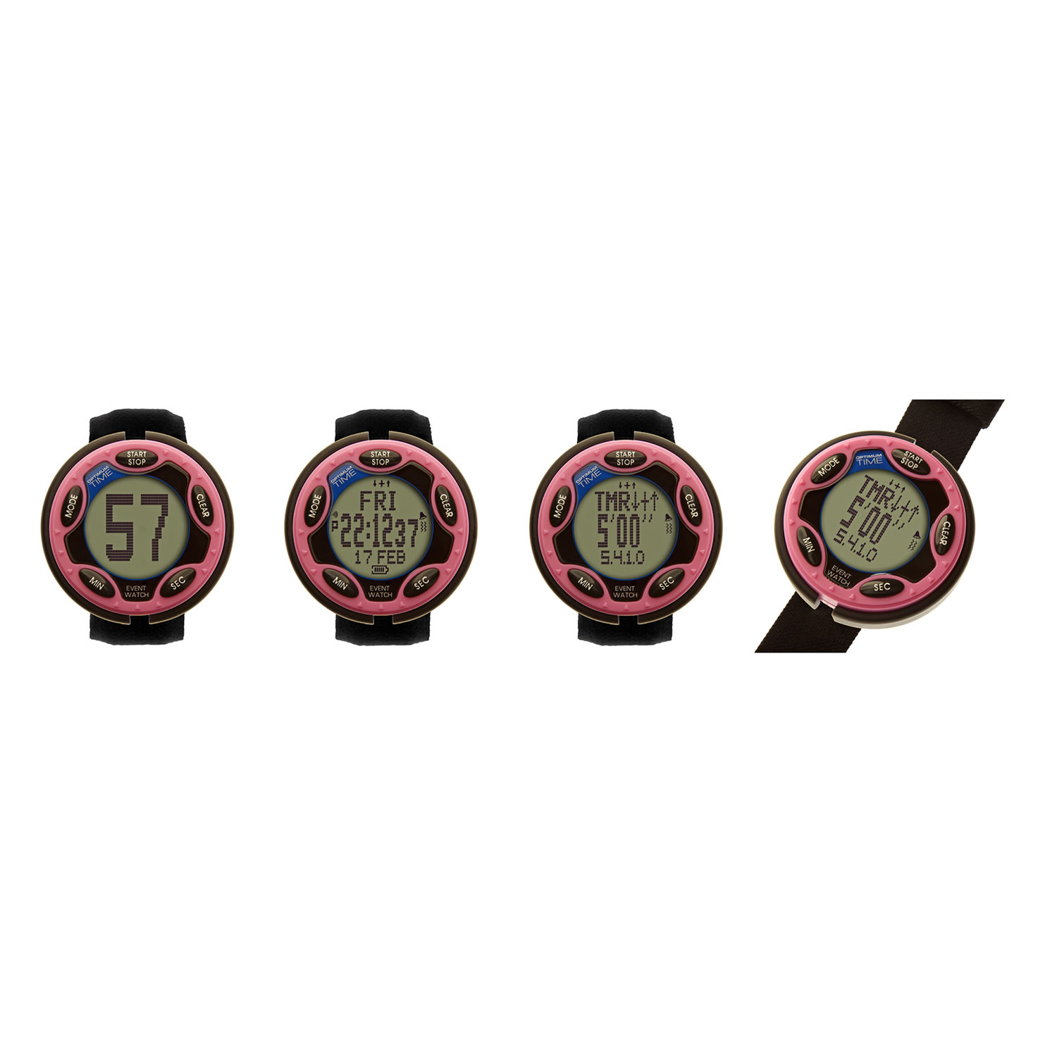 OPTIMUM TIME RECHARGEABLE EVENT WATCH PINK