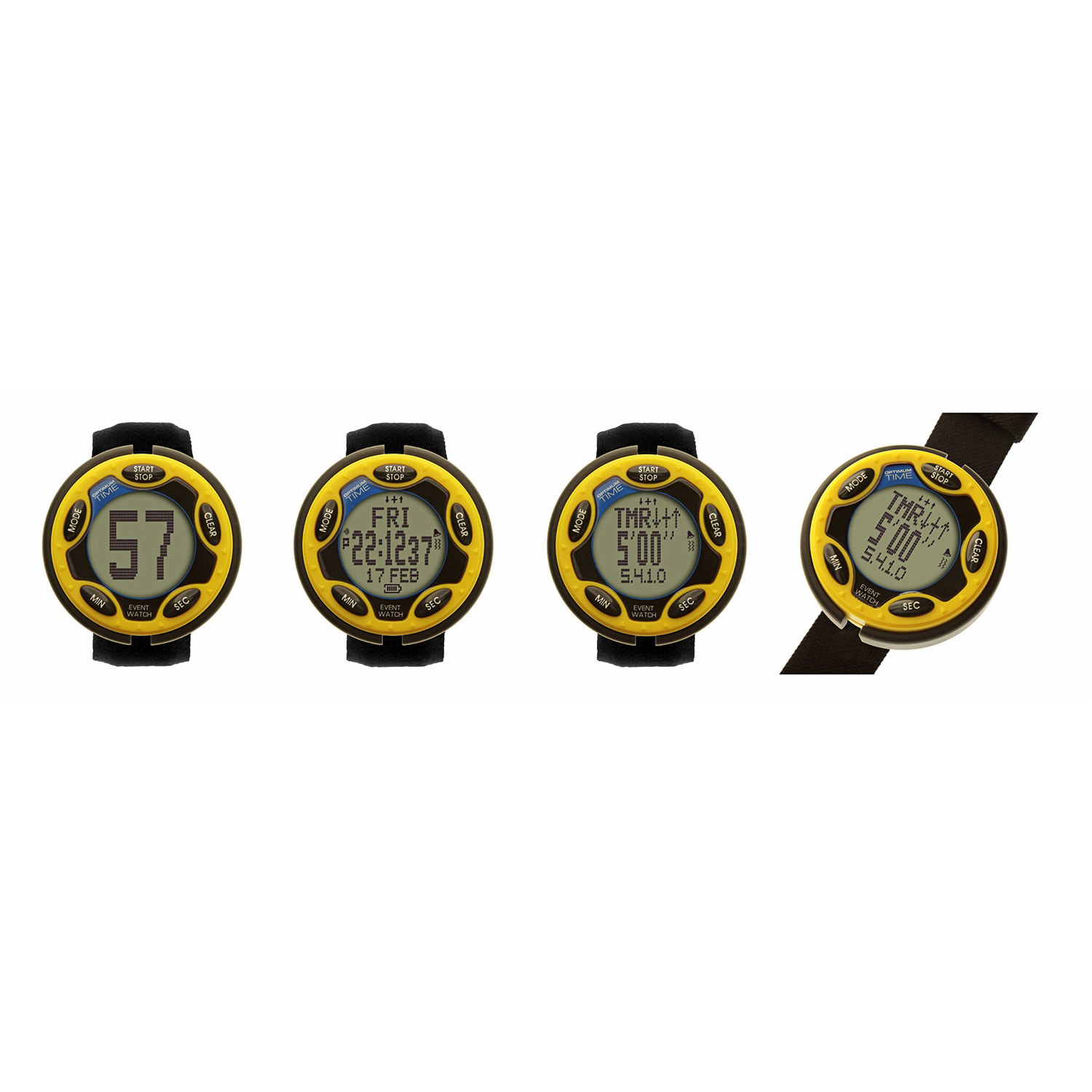 OPTIMUM TIME RECHARGEABLE EVENT WATCH YELLOW