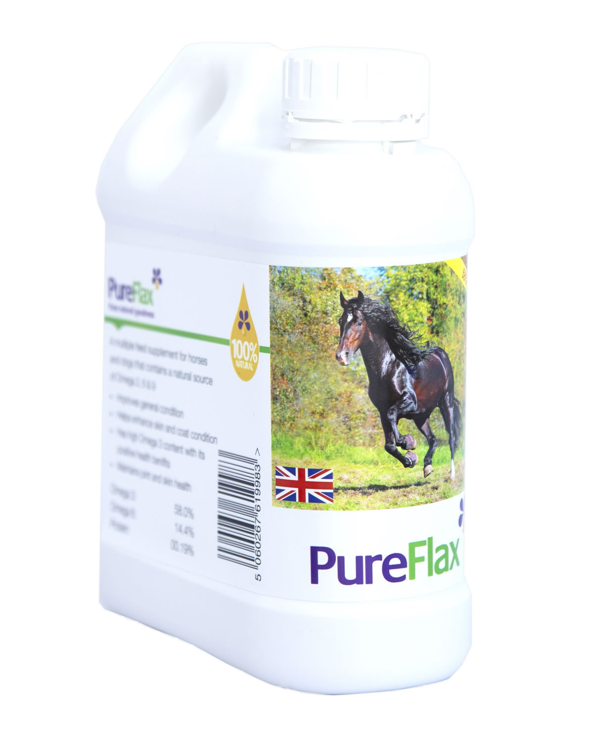 PUREFLAX LINSEED OIL FOR HORSES 1 LT 1 LT totalfarmsupplies.co.uk