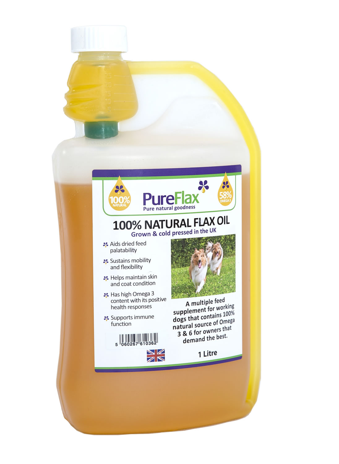 PUREFLAX LINSEED OIL FOR DOGS  1 LT