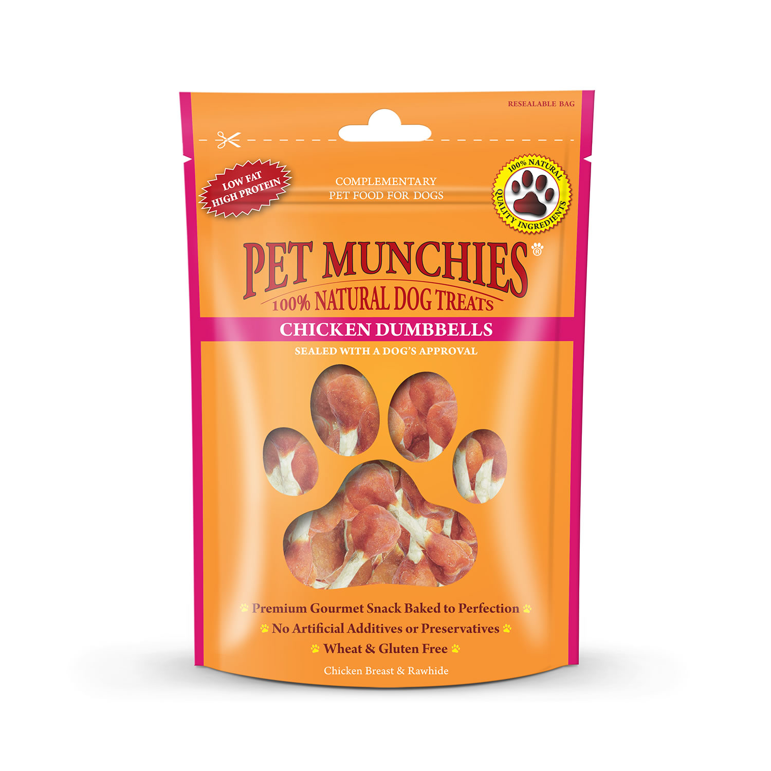 PET MUNCHIES CHICKEN & RAWHIDE DUMBBELLS 80 GM X 8 PACK 80 GM X 8 PACK