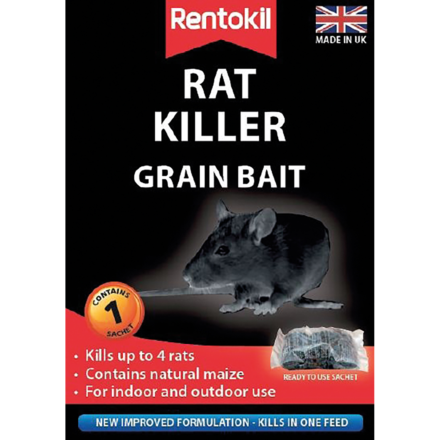 RENTOKIL RAT KILLER GRAIN BAIT 1 SACHET
