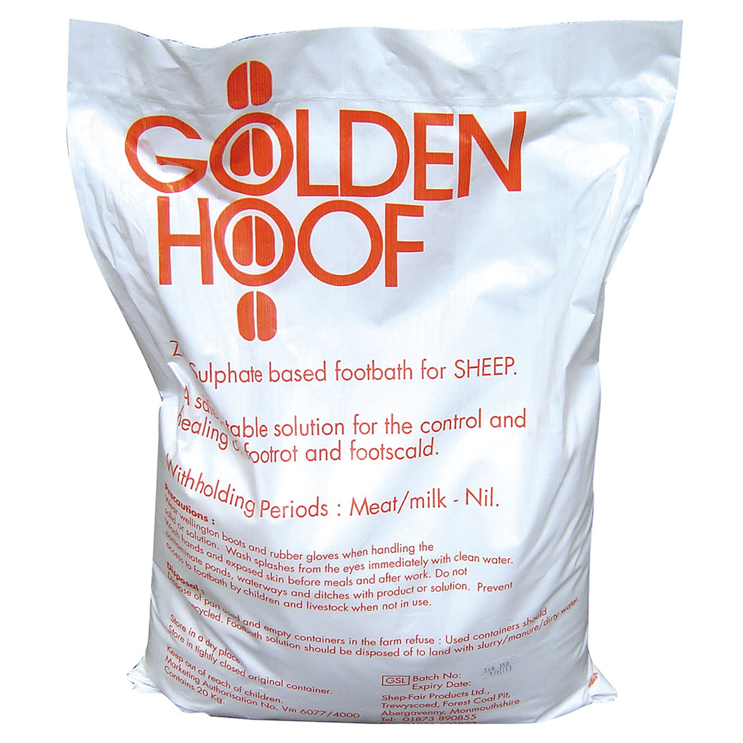 GOLDEN HOOF ZINC SULPHATE 20 KG