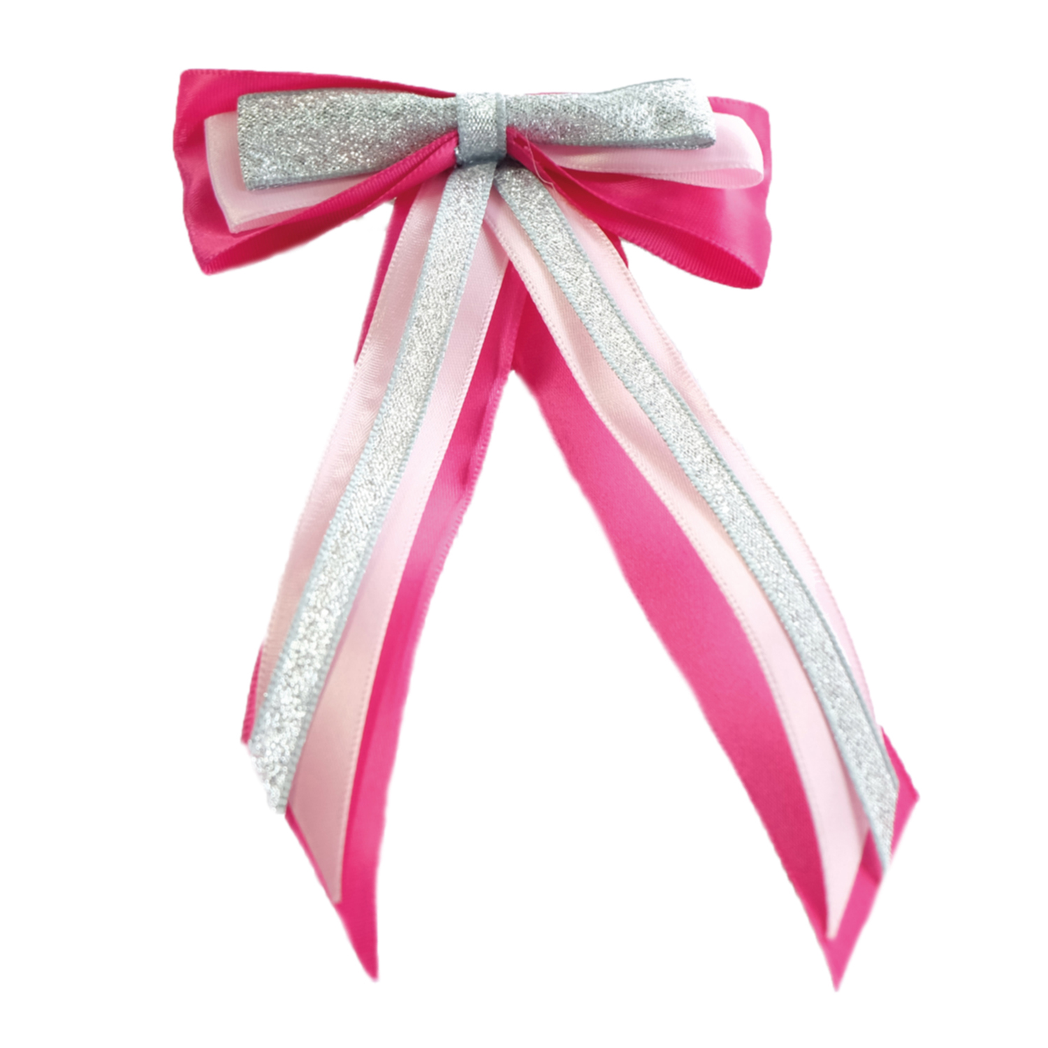 SHOWQUEST HAIRBOW & TAILS CERISE/PALE PINK/SILVER