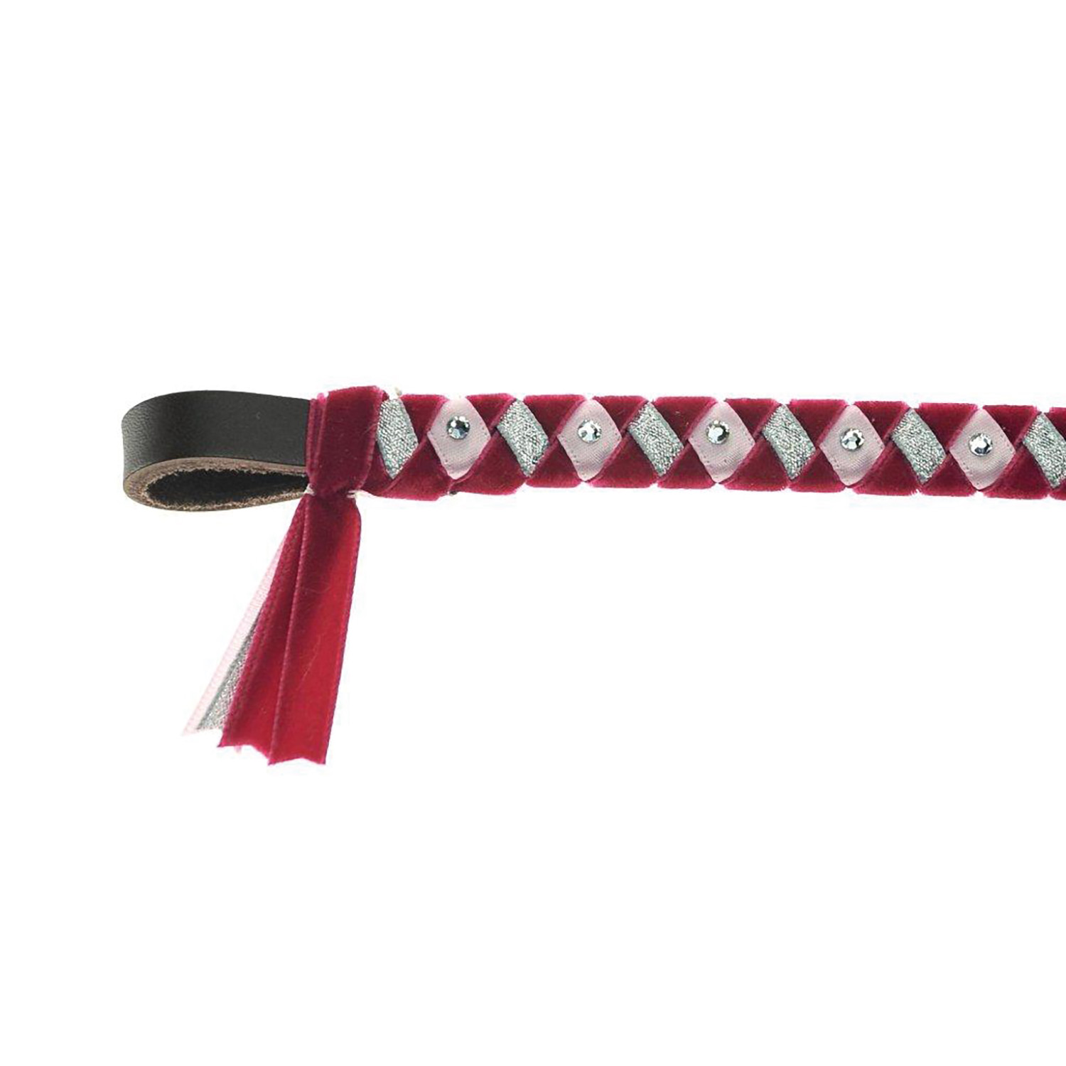 SHOWQUEST BROWBAND YORK PONY CERISE/PALE PINK/SILVER  PONY