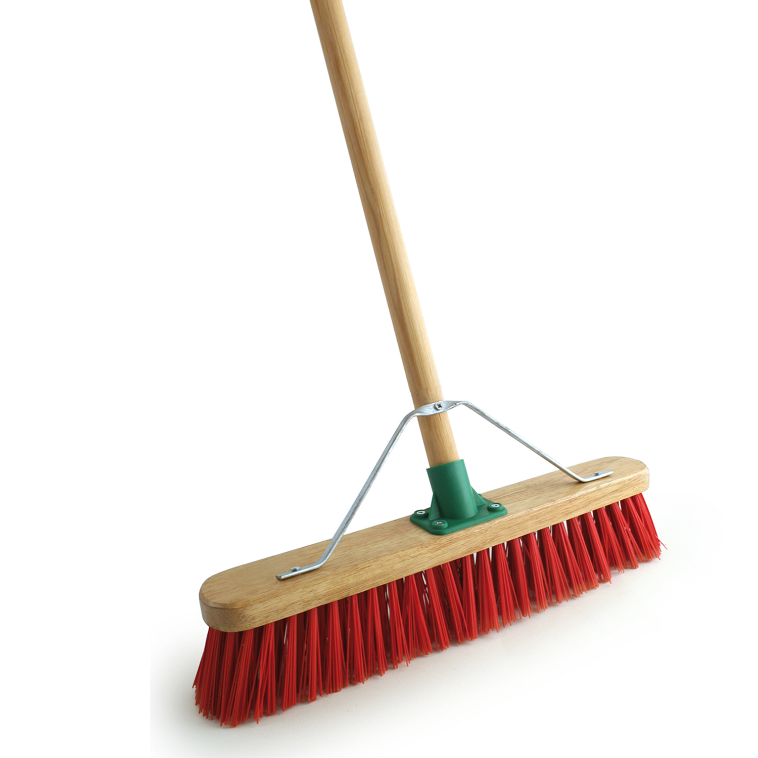 BROOM VARNISHED RED PVC C/W 4FT 6'' HANDLE 18''