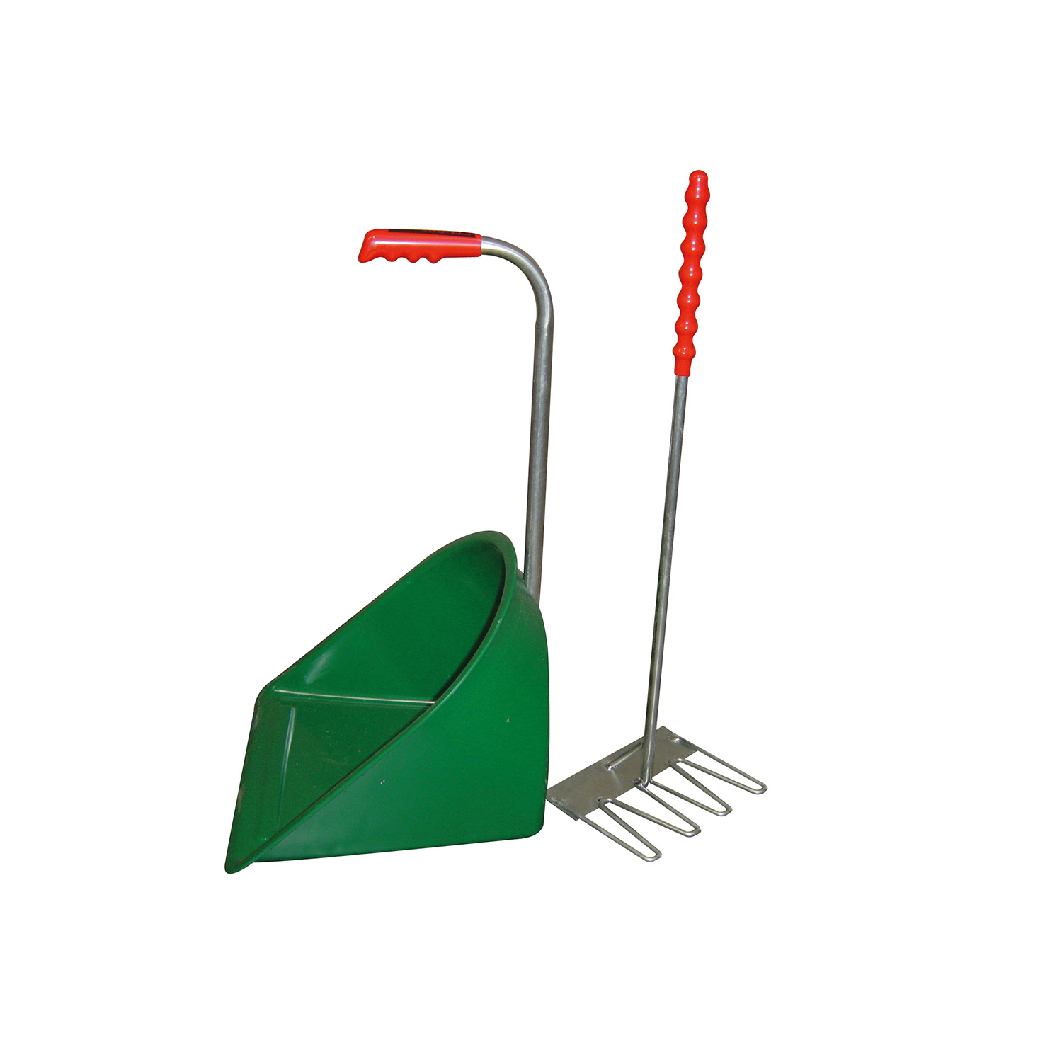 STUBBS STABLE MATE MANURE COLLECTOR C/W RAKE S455 GREEN
