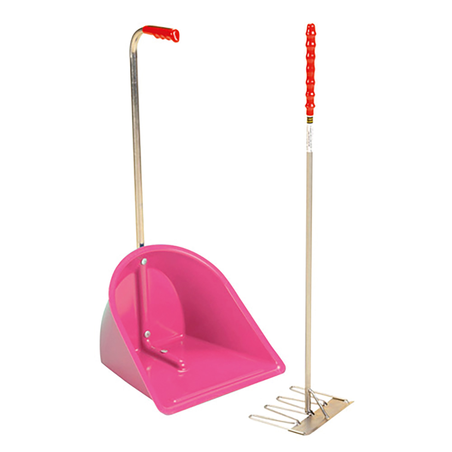 STUBBS STABLE MATE MANURE COLLECTOR HIGH C/W RAKE S4585 PINK