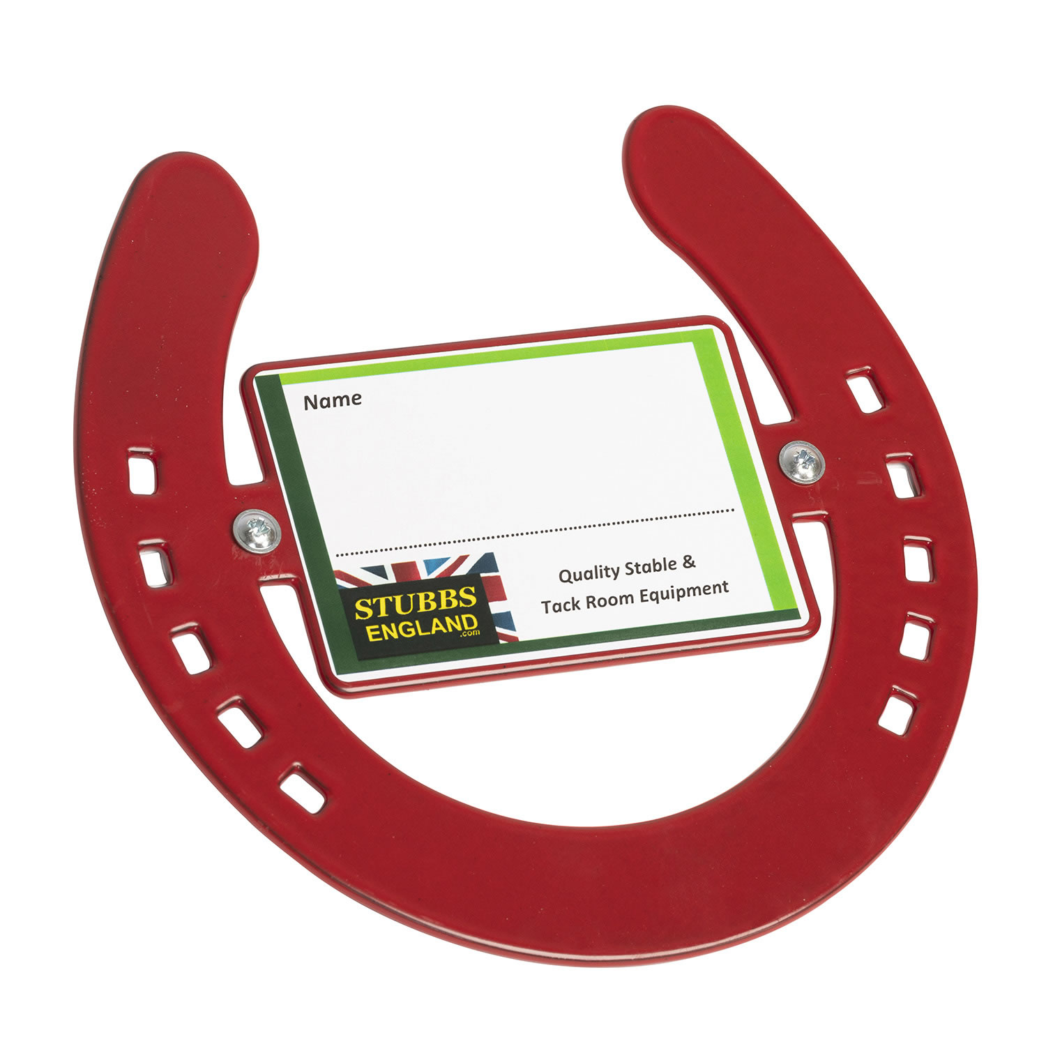 STUBBS HORSESHOE WITH NAME PLATE S2670 RED