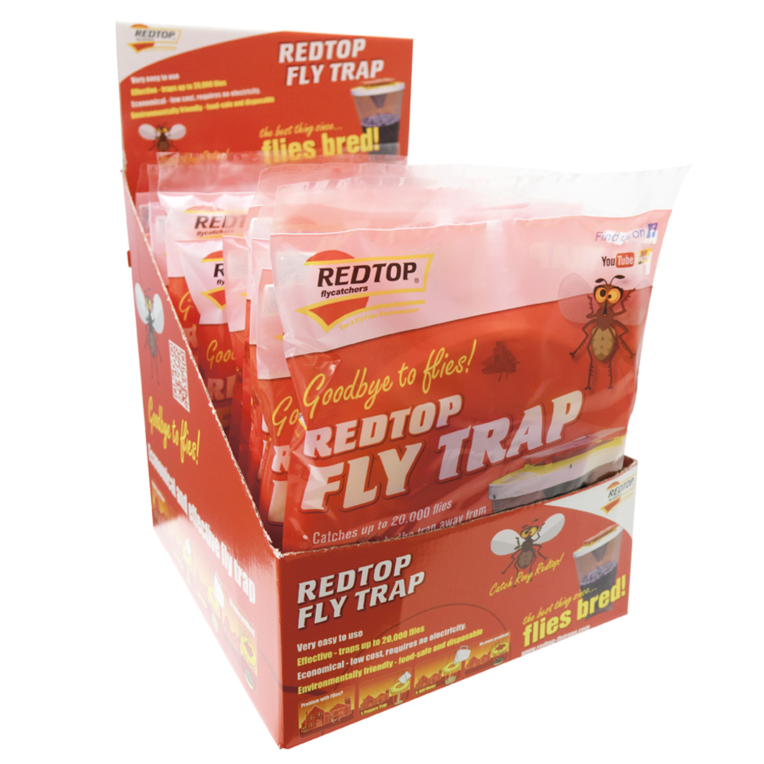 REDTOP FLY TRAP POS COUNTER DISPLAY BOX 10 TRAPS N/A