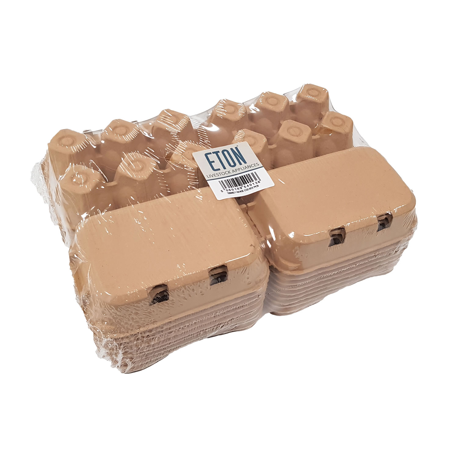 ETON EGG BOX PLAIN FLAT TOP 20 PACK   BROWN