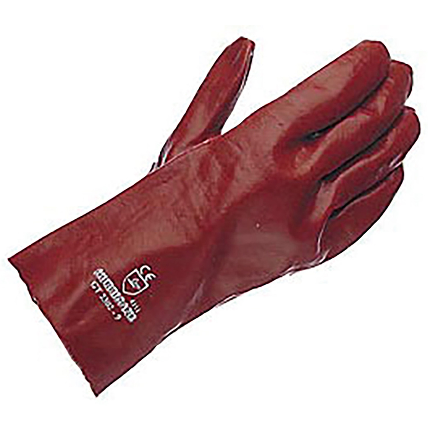 GLOVES PVC GAUNTLET  RED