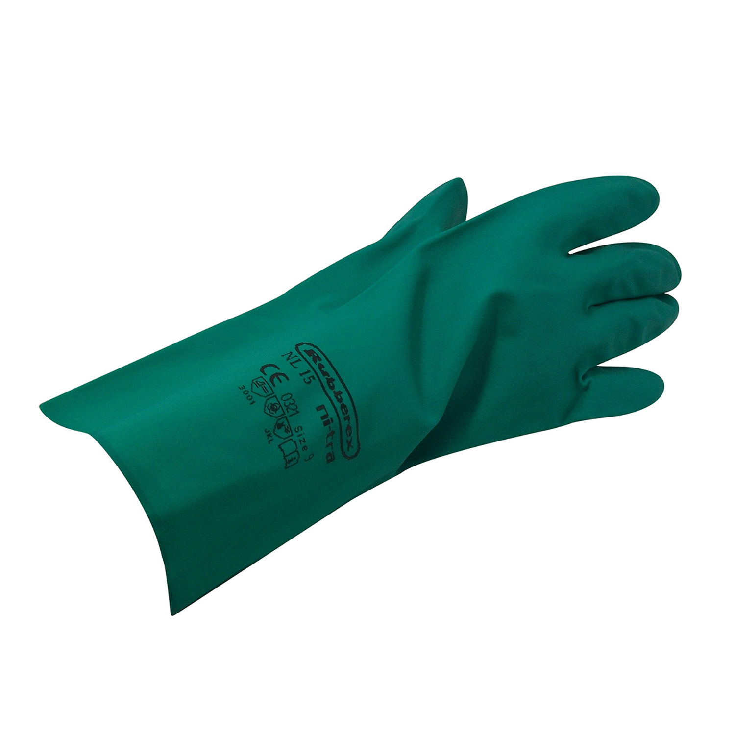 GLOVES NITRILE GAUNTLET  GREEN