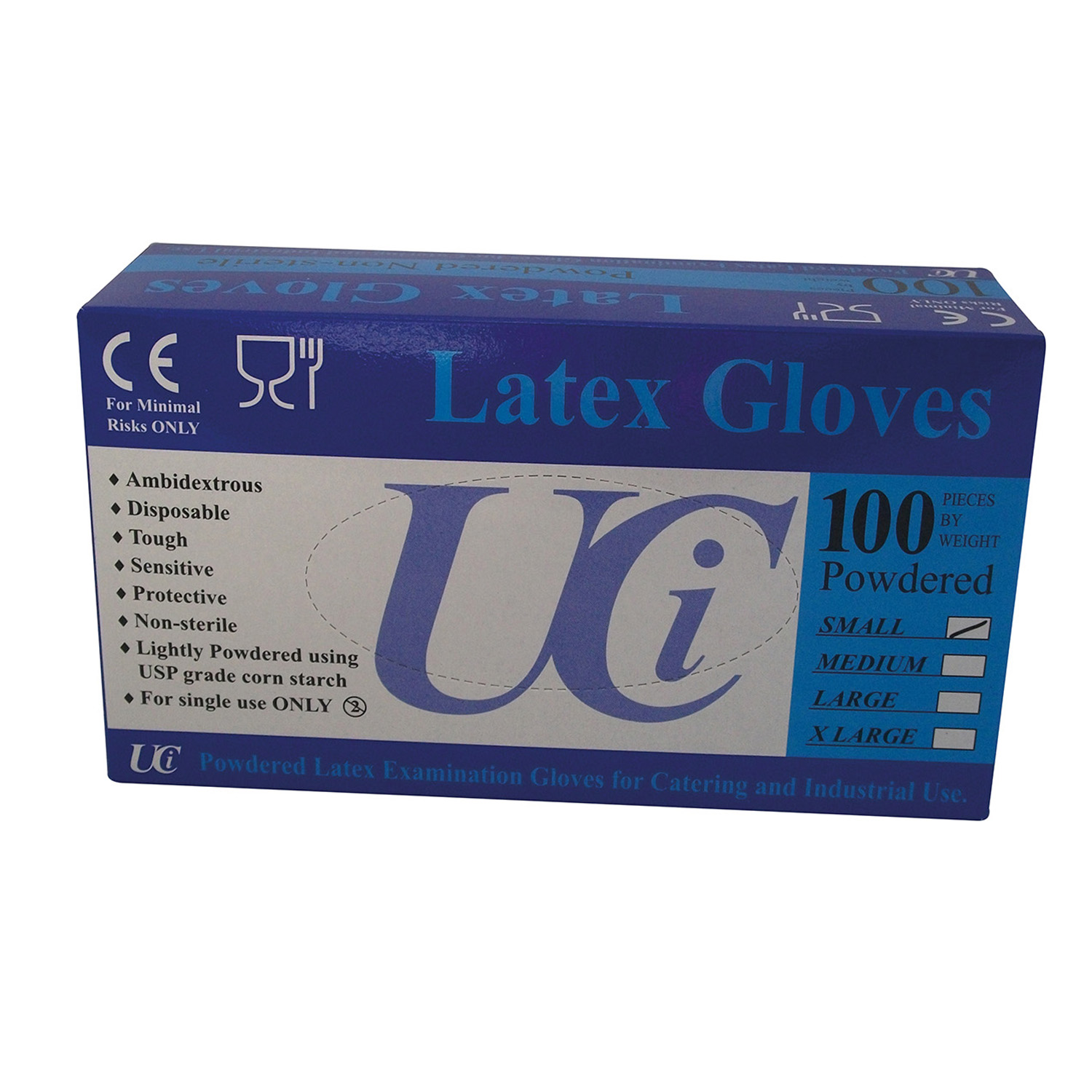 GLOVES LATEX EXAMINATION  SMALL X 100 PACK