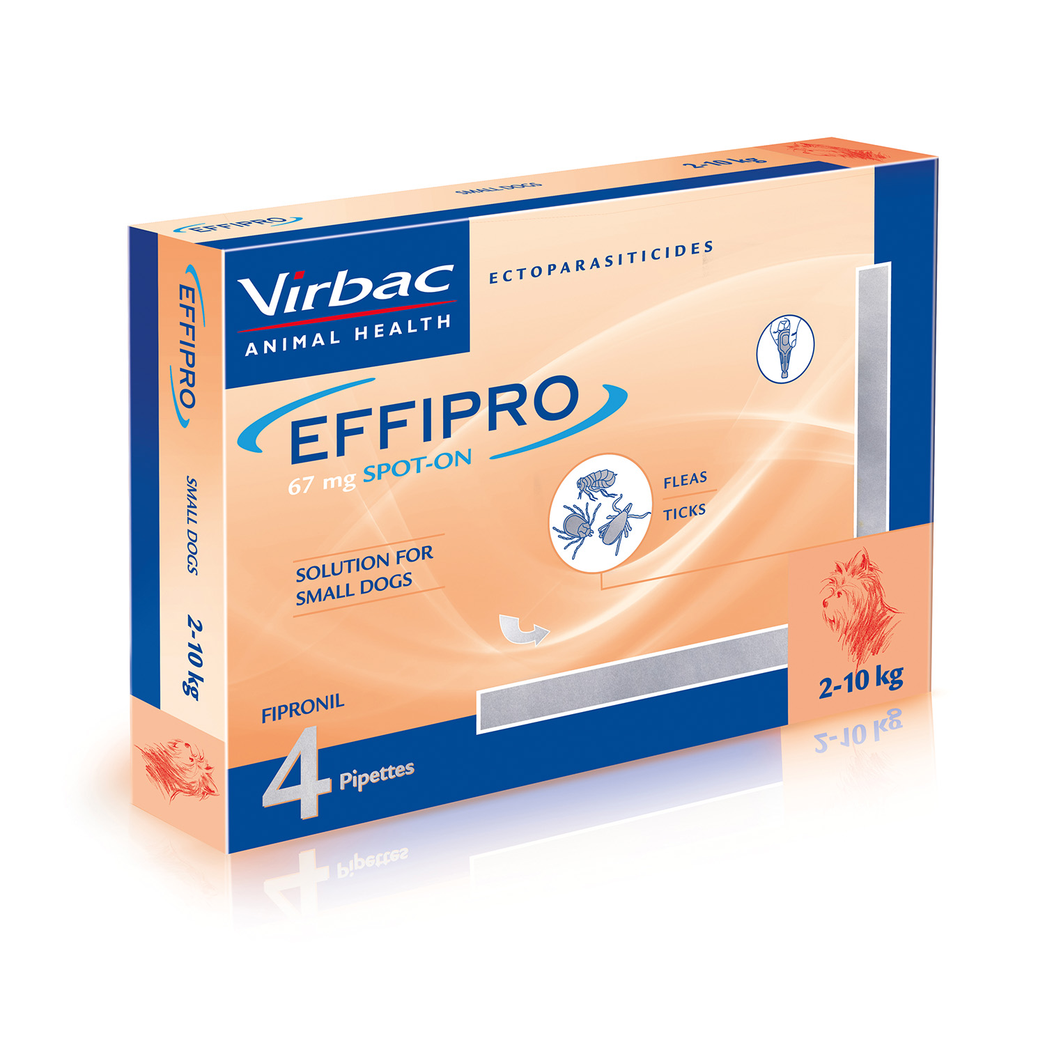 VIRBAC EFFIPRO SPOT ON FOR SMALL DOGS 4 PIPETTES 4 PIPETTES