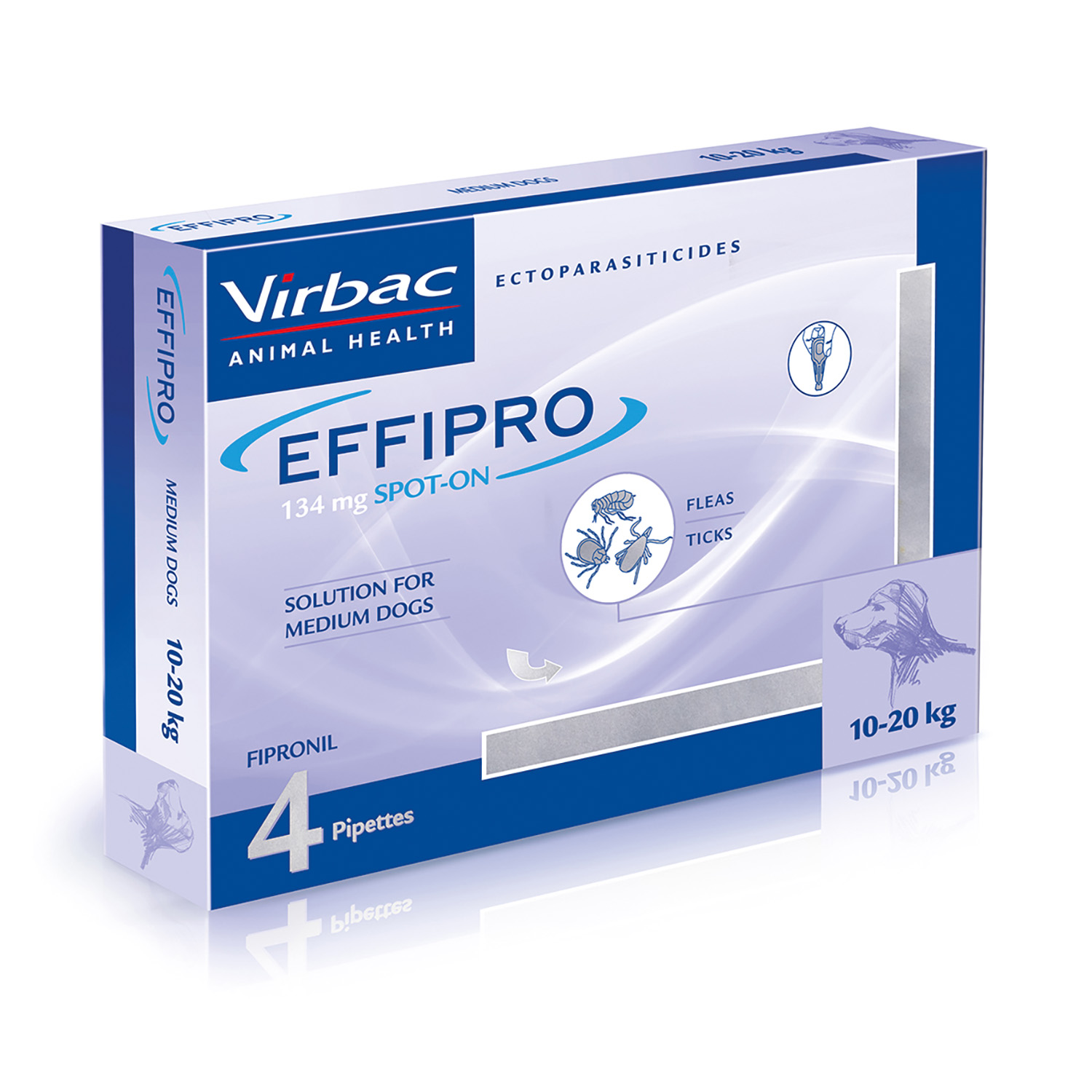 VIRBAC EFFIPRO SPOT ON FOR MEDIUM DOGS 4 PIPETTES 4 PIPETTES