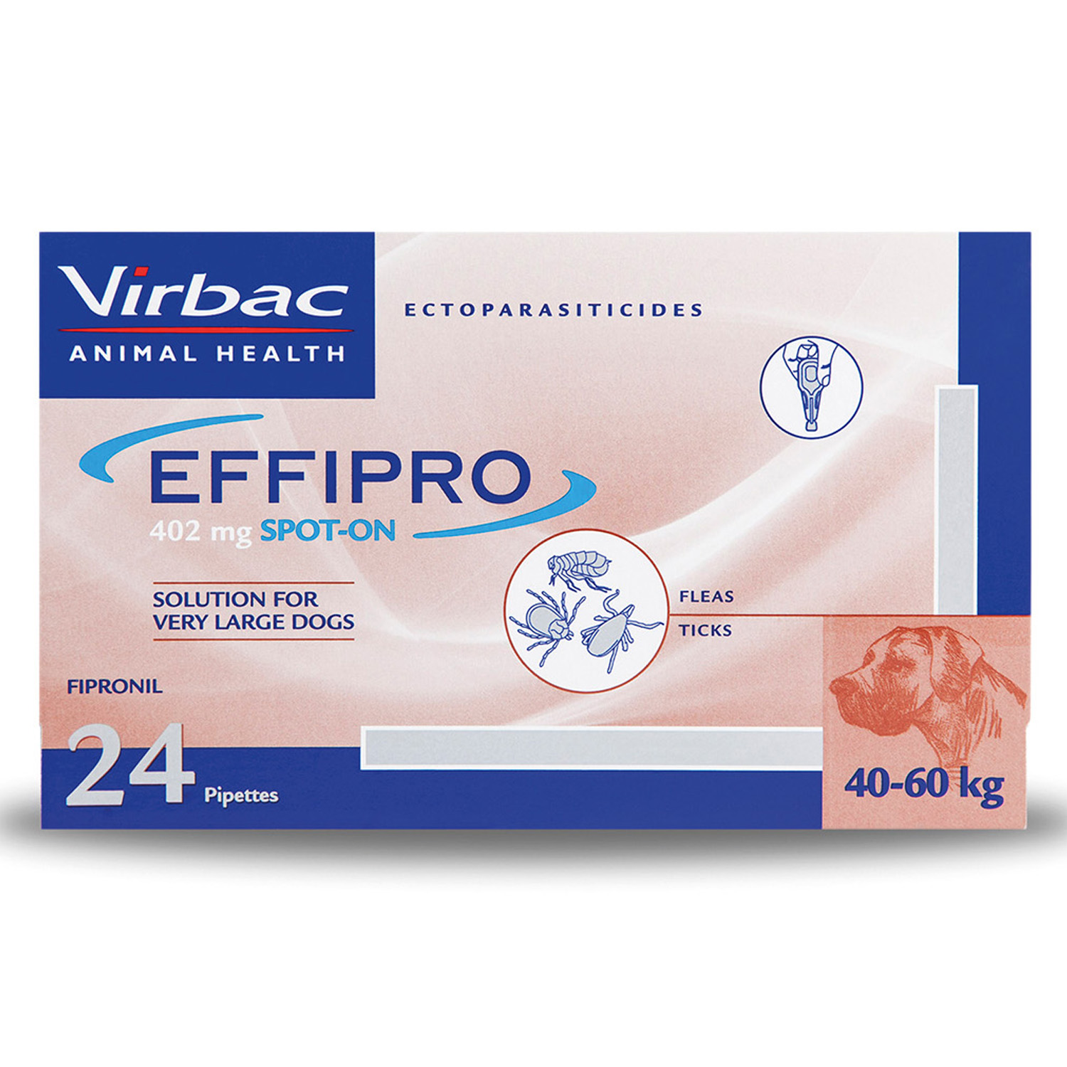 VIRBAC EFFIPRO SPOT ON FOR EXTRA LARGE DOGS 4 PIPETTES 4 PIPETTES