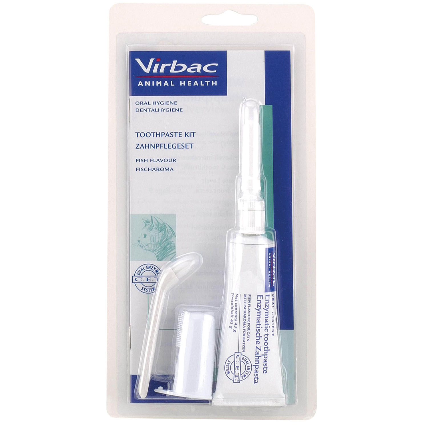 VIRBAC TOOTHPASTE KIT FOR CATS FISH FLAVOUR totalfarmsupplies.co.uk