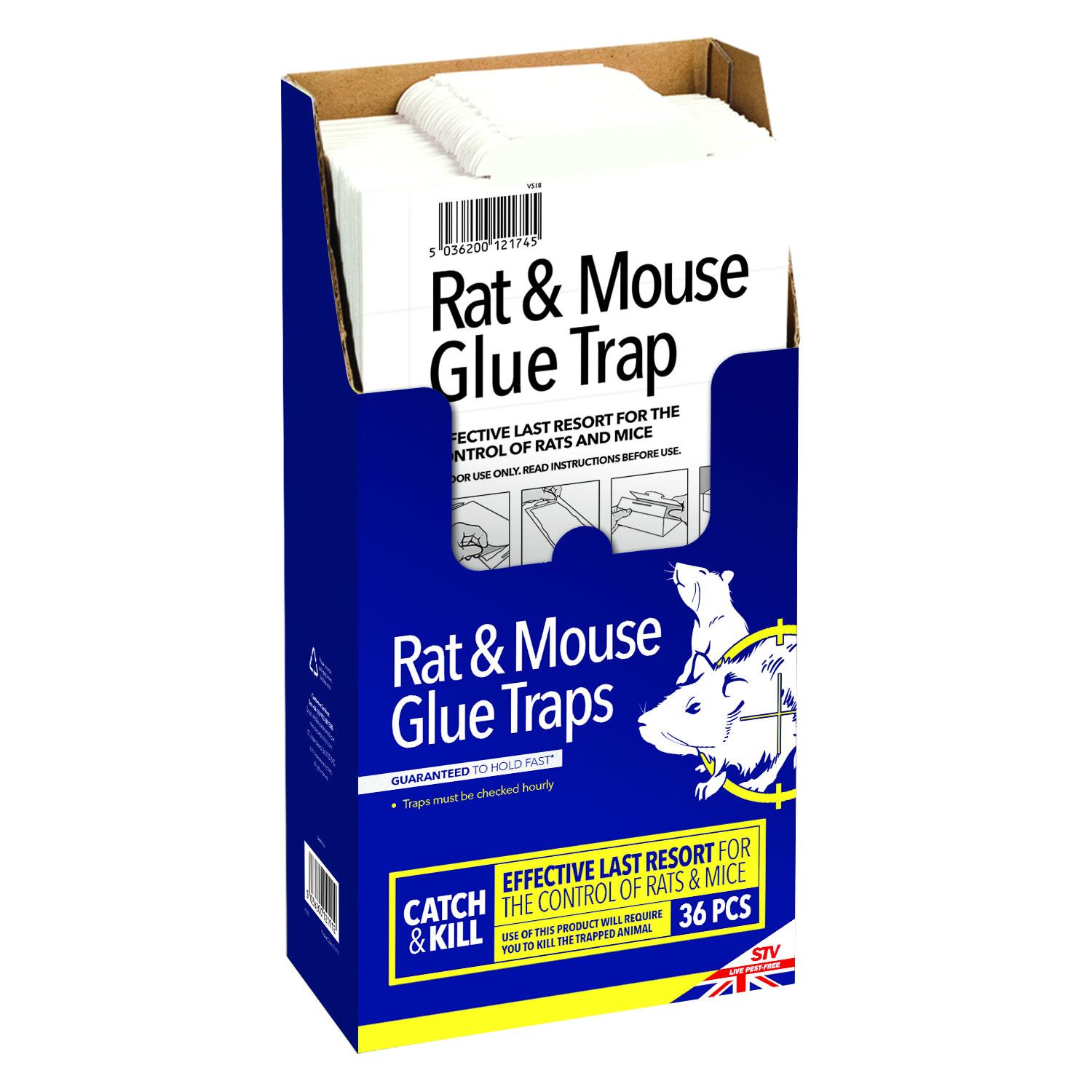 THE BIG CHEESE ULTRA POWER RAT & MOUSE GLUE TRAP 36 VALUE PACK