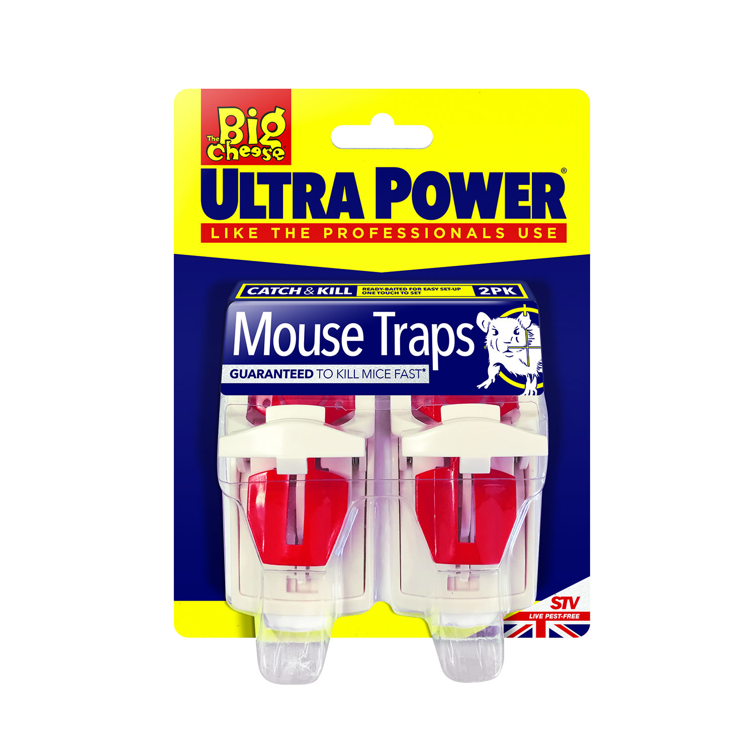 THE BIG CHEESE ULTRA POWER MOUSE TRAP TWIN PACK