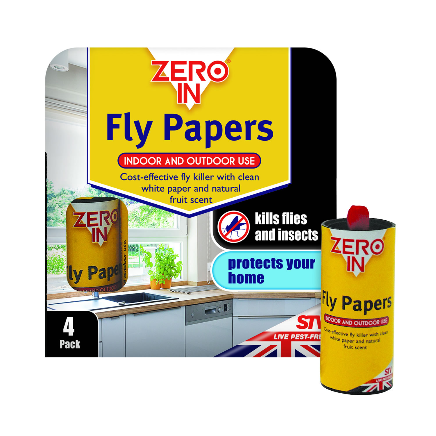 ZERO IN FLY PAPERS 4 PACK
