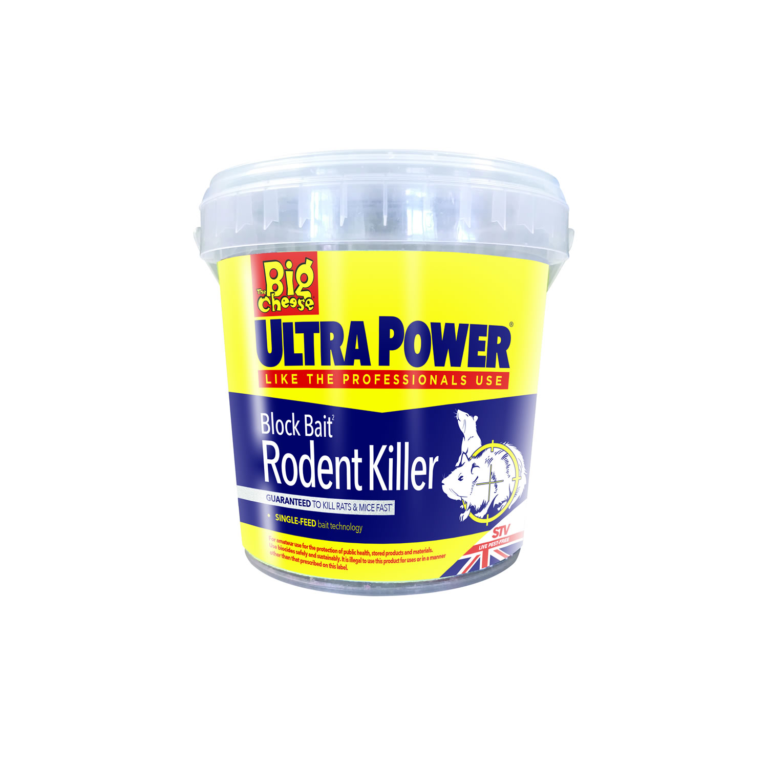 THE BIG CHEESE ULTRA POWER BLOCK BAIT RODENT KILLER 15 X 20 GM