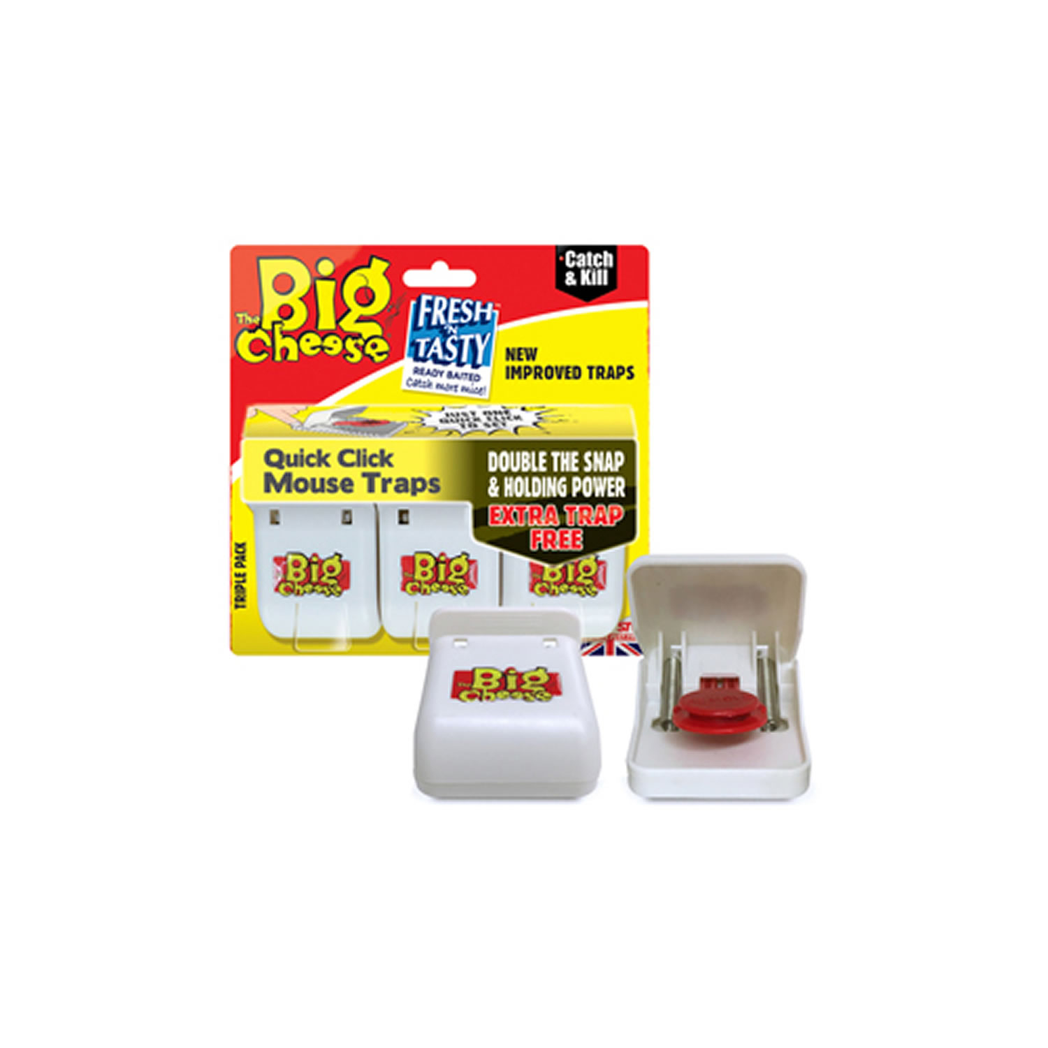THE BIG CHEESE QUICK CLICK MOUSE TRAP 3 PACK