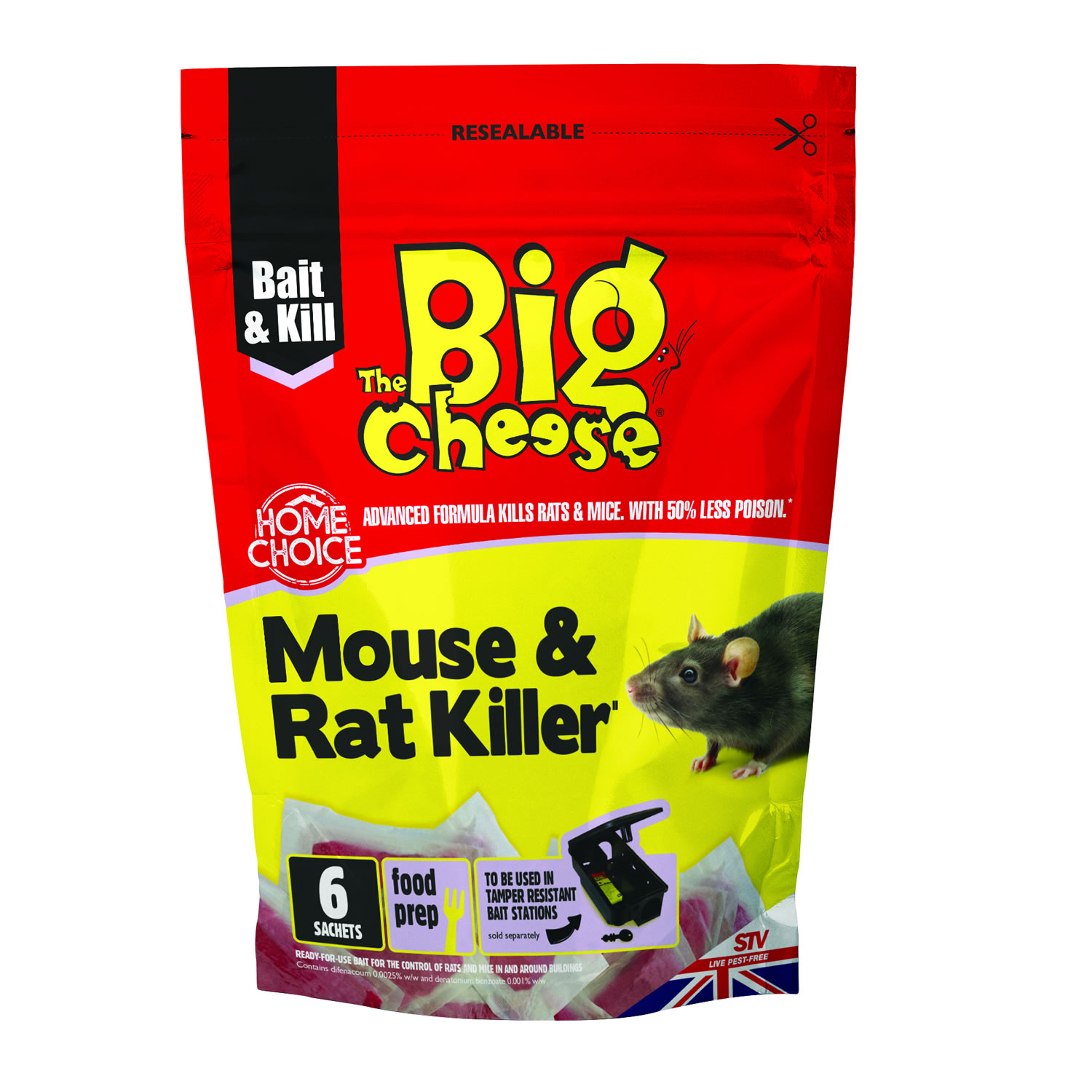 THE BIG CHEESE MOUSE & RAT KILLER PASTA BAIT 6 SACHET