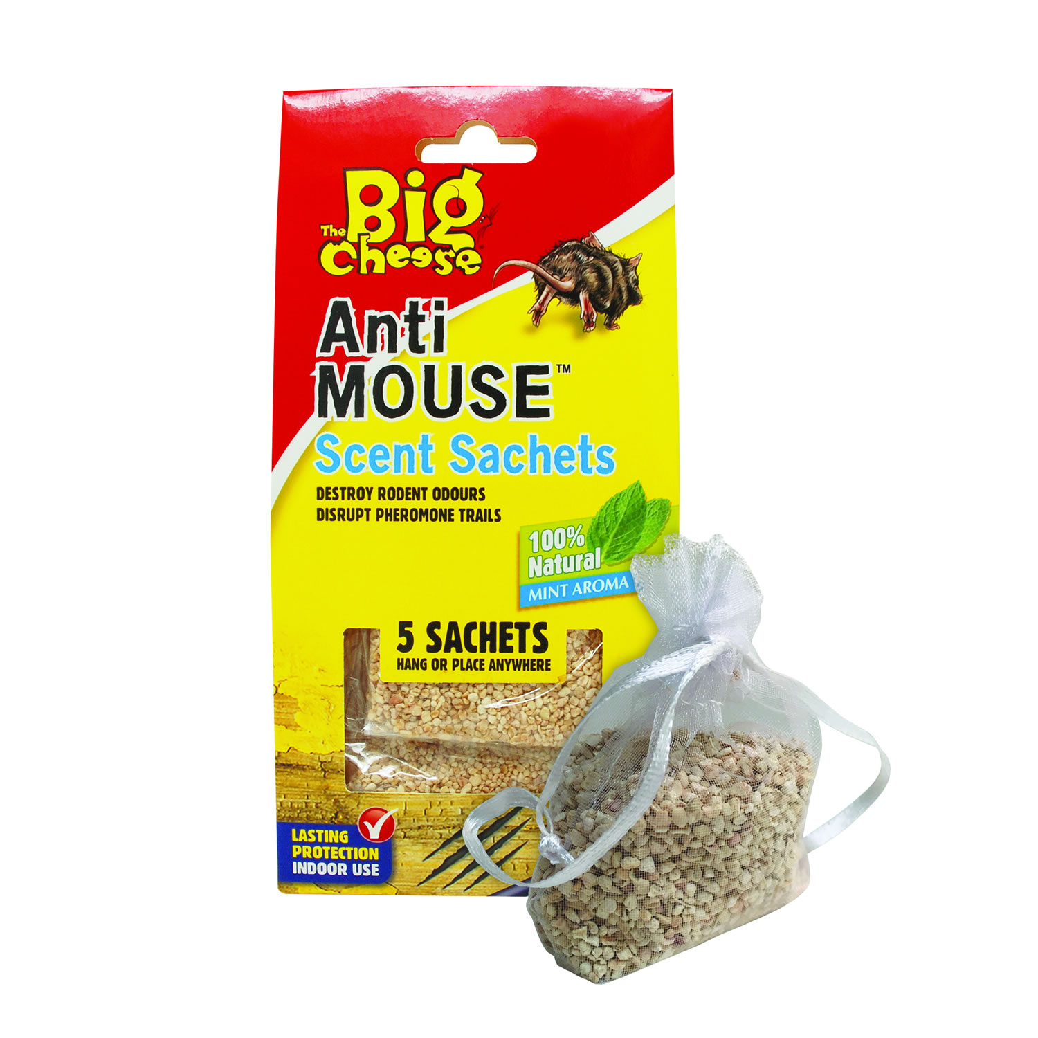 THE BIG CHEESE ANTI MOUSE SCENT SACHETS 5 PACK totalfarmsupplies.co.uk