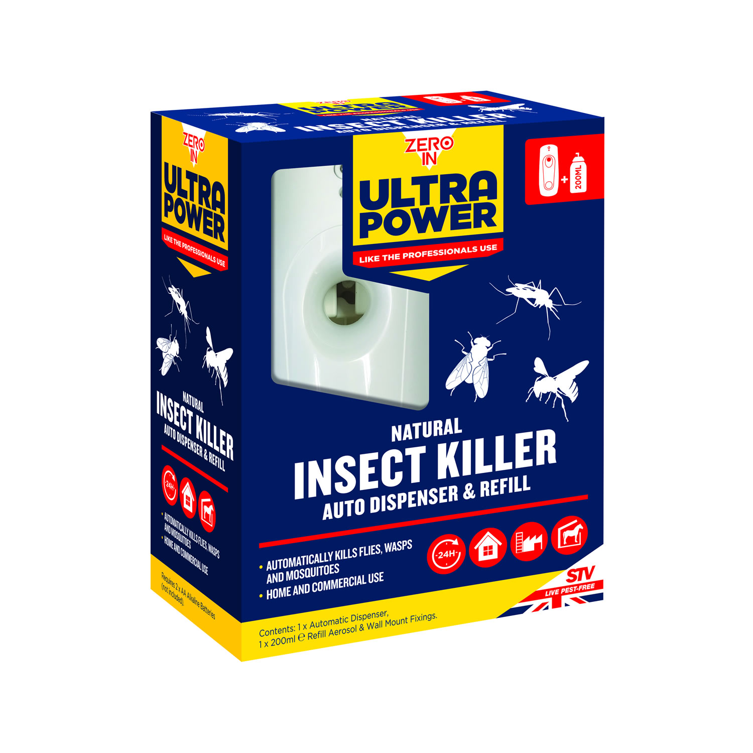 ZERO IN ULTRA POWER FLYING INSECT KILLER AUTO DISPENSER DISPENSER & REFILL