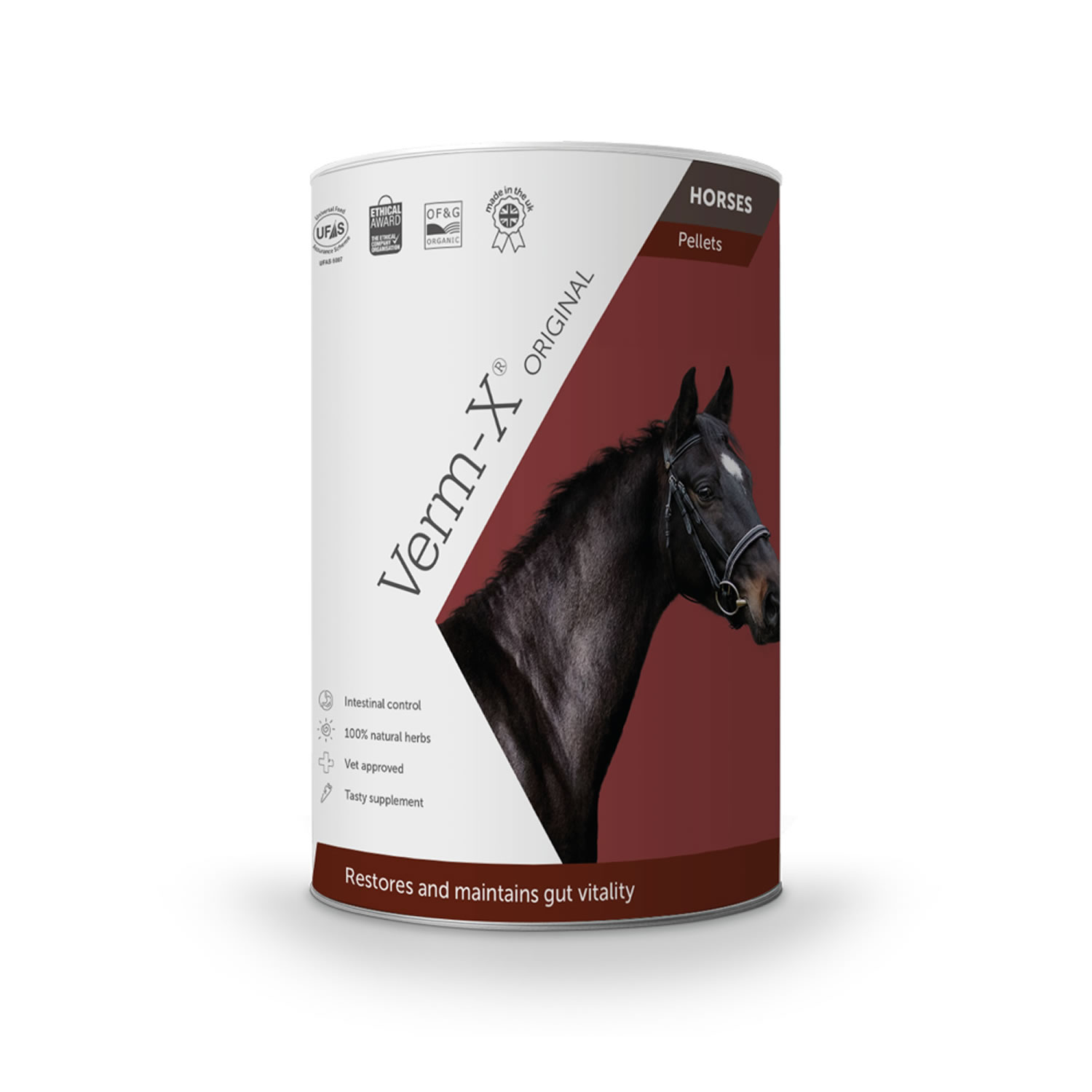 VERM-X HERBAL PELLETS FOR HORSES & PONIES 750 GM TUBE 750 GM TUBE