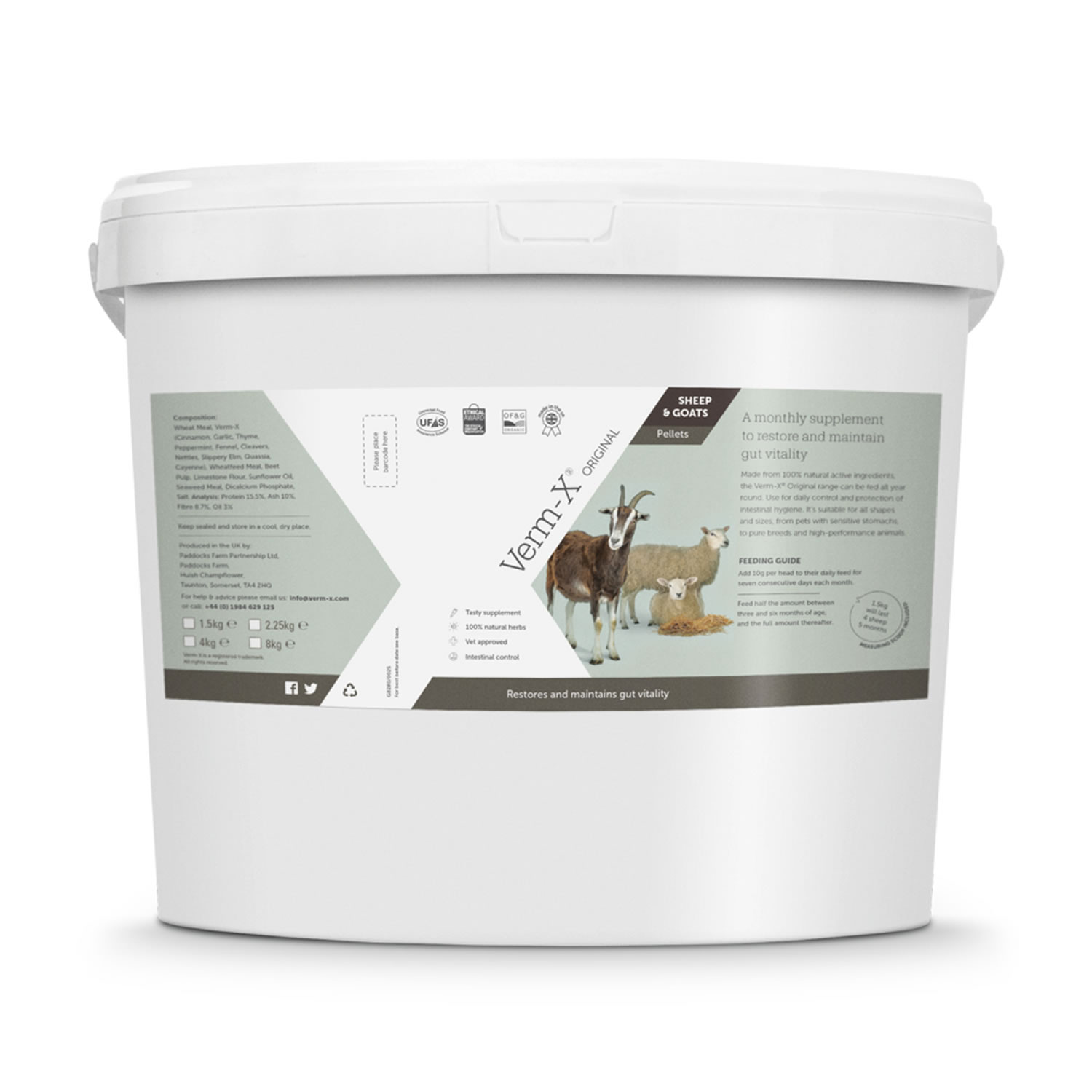 VERM-X HERBAL PELLETS FOR SHEEP & GOATS 4 KG PAIL