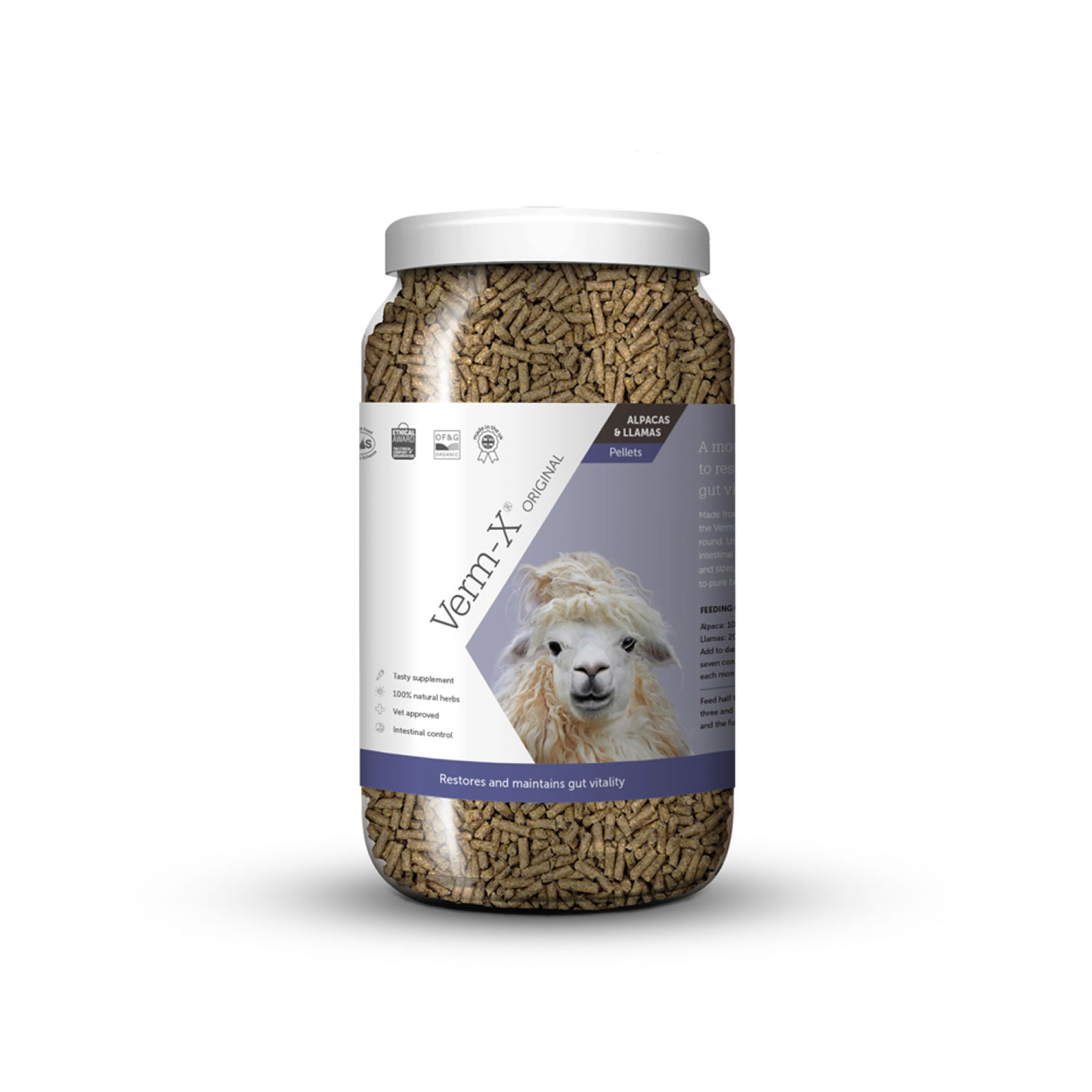 VERM-X HERBAL PELLETS FOR ALPACAS & LLAMAS 1.5 KG TUB