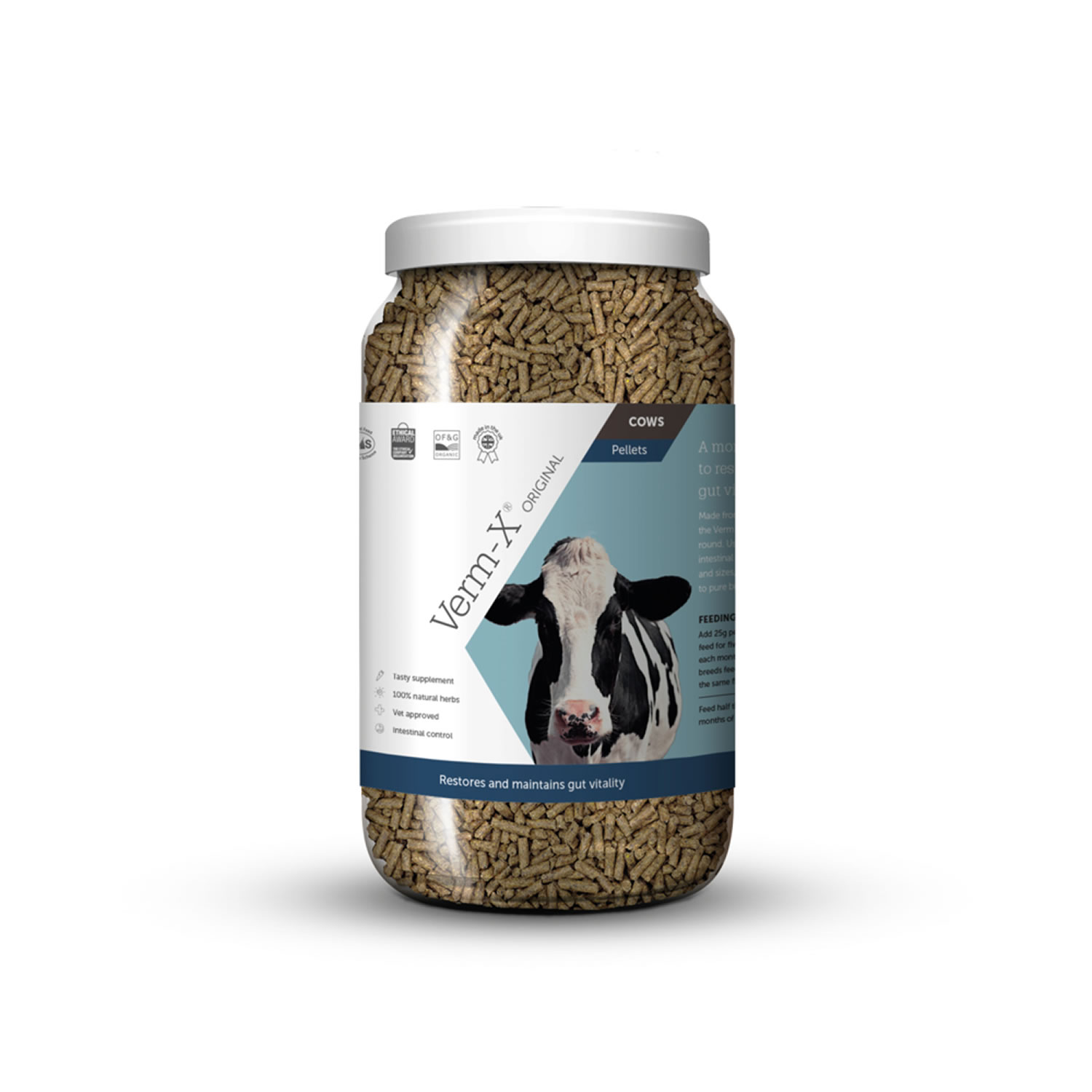 VERM-X HERBAL PELLETS FOR COWS 1.5 KG TUB