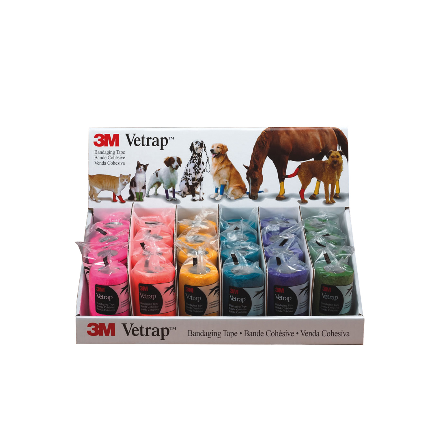 VETRAP 10CM BANDAGE DISPLAY PACK BRIGHT COLOURS 24 PACK 24 PACK