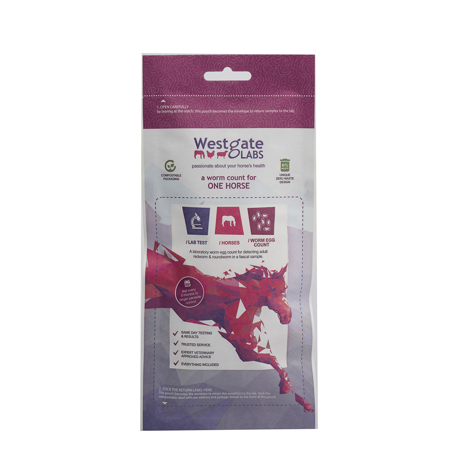 WESTGATE LABORATORIES WORM COUNT KIT ONE HORSE ONE HORSE ONE HORSE
