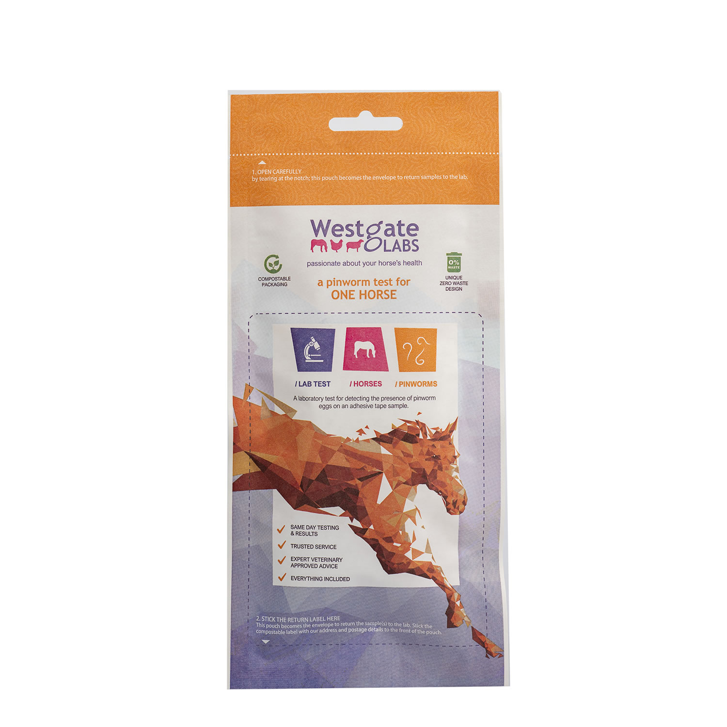 WESTGATE LABORATORIES PINWORM TEST KIT ONE HORSE ONE HORSE ONE HORSE