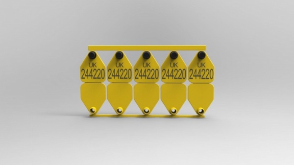 Rubba 2E Single Slaughter Tag, Yellow